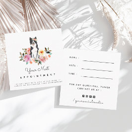 フローラ縁どコリードッグアポイントメントリマインダーかわいい スクエア名刺