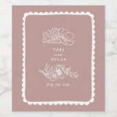 フローラ縁どスク結婚の歓迎 ワインラベル (シングルラベル)