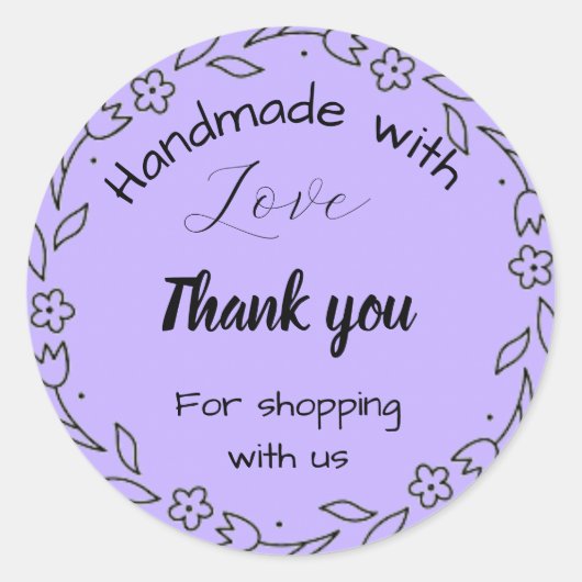 フローラ縁どステッカー ラウンドシール (正面)