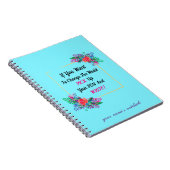 フローラ縁どバンチと引用文カスタムイニシャル ノートブック (右側)