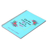 フローラ縁どバンチと引用文カスタムイニシャル ノートブック (左側)