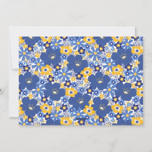 フローラ縁どファミリーフォトブルーイエローカスタム シーズンカード (裏面)