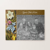 フローラ縁どフパーソナライズされたレームの写真の追加 ジグソーパズル (横)