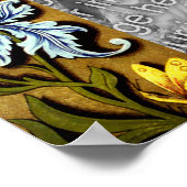 フローラ縁どフパーソナライズされたレームの写真の追加 ポスター (角)