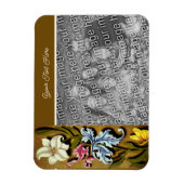 フローラ縁どフパーソナライズされたレームの写真の追加 マグネット (縦)