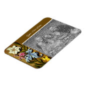 フローラ縁どフパーソナライズされたレームの写真の追加 マグネット (左側)