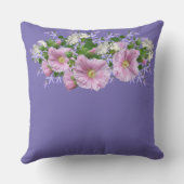 フローラ縁どホライクオンペリウィンクル背景 クッション (裏面)