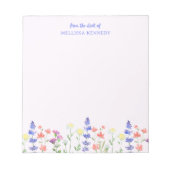 フローラ縁ど名の机から野の花 ノートパッド (正面)