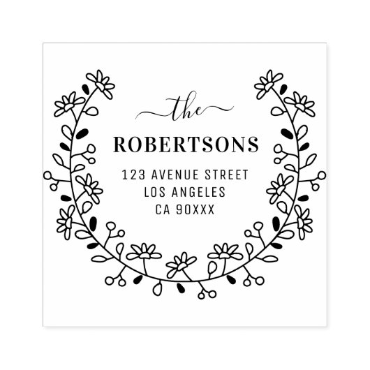 フローラ縁ど名住所 ラバースタンプ (インプリント)