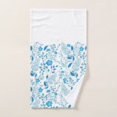 フローラ縁ど花と葉の白い背景 バスタオルセット (ハンドタオル)