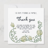 フローラ縁ど赤ちゃんシャワーサンキューカード 招待状 (正面)