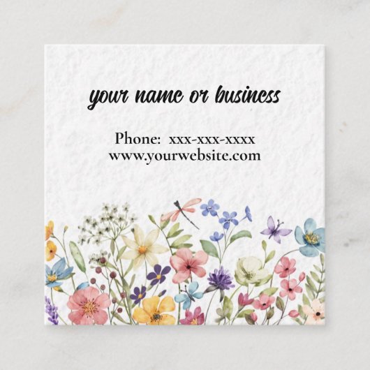 フローラ縁ど スクエア名刺 (正面)