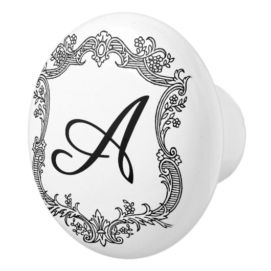フローラ縁ど（モノグラム） セラミックノブ (右)