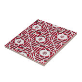 フローラ織光門日本柄濃い赤 タイル (側面)