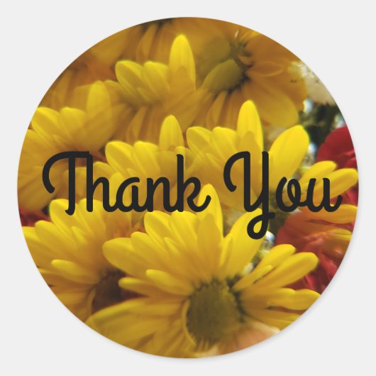 フローラ繰り返し黄色いダイズありがとう ラウンドシール (正面)
