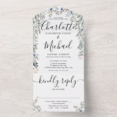 フローラ署名スクリプトモノグラ結婚ムの オールインワン招待状 (内側)