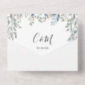 フローラ署名スクリプトモノグラ結婚ムの オールインワン招待状 (裏面)