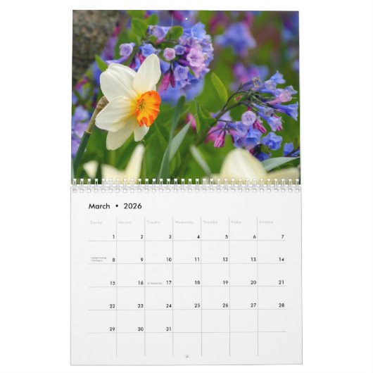 フローラ美しいマイガーデンコレクション カレンダー (3月 2026)