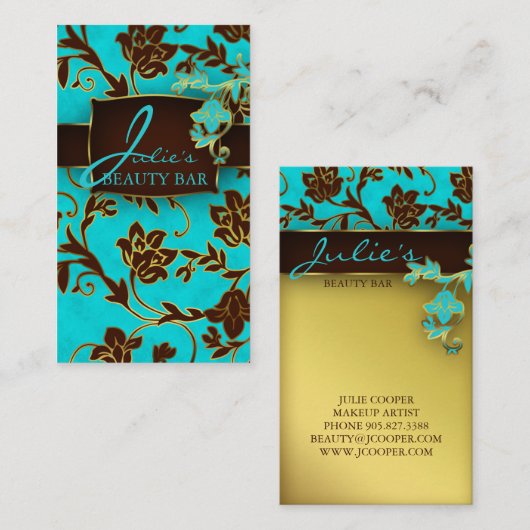 フローラ美しい名刺金ゴールドトリム 名刺 (正面/裏面)