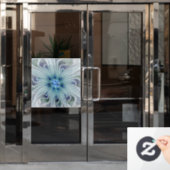 フローラ美しい抽象芸術モダンブルーパステルフラワー ウィンドウサイン (オフィスドア)