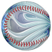 フローラ美しい抽象芸術モダンブルーパステルフラワー ソフトボール (正面左)