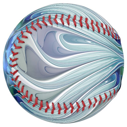 フローラ美しい抽象芸術モダンブルーパステルフラワー ソフトボール (正面左)