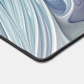 フローラ美しい抽象芸術モダンブルーパステルフラワー デスクマット (コーナー)