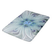 フローラ美しい抽象芸術モダンブルーパステルフラワー バスマット (アングル)