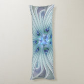 フローラ美しい抽象芸術モダンブルーパステルフラワー ボディピロー (裏面 (縦))