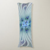 フローラ美しい抽象芸術モダンブルーパステルフラワー ボディピロー (正面縦)