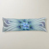 フローラ美しい抽象芸術モダンブルーパステルフラワー ボディピロー (裏面)