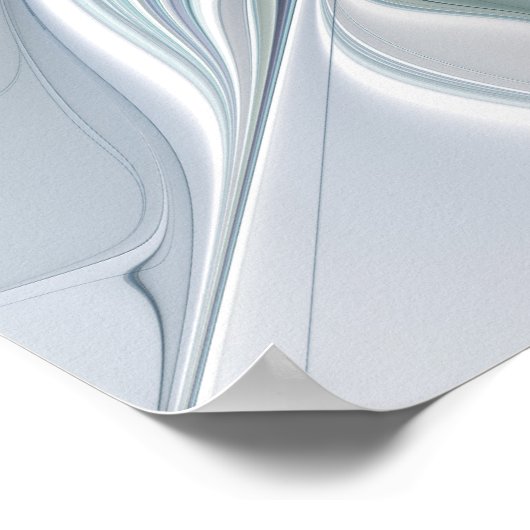 フローラ美しい抽象芸術モダンブルーパステルフラワー ポスター (角)