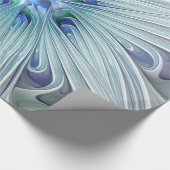 フローラ美しい抽象芸術モダンブルーパステルフラワー ラッピングペーパー (角)