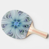 フローラ美しい抽象芸術モダンブルーパステルフラワー 卓球ラケット (横)