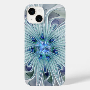 フローラ美しい抽象芸術モダンブルーパステルフラワー Case-Mate iPhone 14ケース