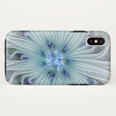 フローラ美しい抽象芸術モダンブルーパステルフラワー Case-Mate iPhoneケース (裏面(横))