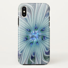 フローラ美しい抽象芸術モダンブルーパステルフラワー iPhone XSケース