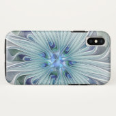 フローラ美しい抽象芸術モダンブルーパステルフラワー Case-Mate iPhoneケース (裏面(横))