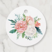 フローラ美しい結婚モノグラムメッセージカード フェイバータグ (裏面)