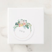 フローラ美しい結婚モノグラムメッセージカード フェイバータグ (インサイチュ)