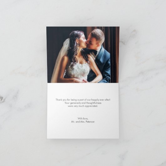 フローラ美しい編集可能カラーサンキューカード サンキューカード (内部)