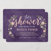 フローラ美しい編集可能カラーブライダルシャワー招待状 招待状 (正面/裏面)