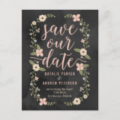 フローラ美しい編集可能カラー日付カードの保存 案内ポストカード (正面)