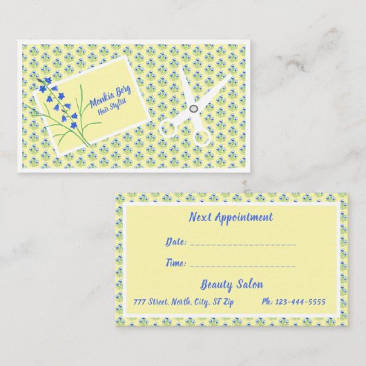 フローラ美容師アポイントメントカード コーリングカード (正面/裏面)