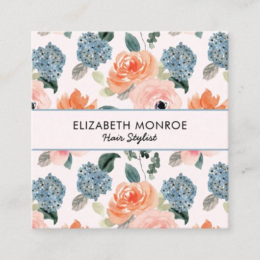 フローラ美容師メイクアップサロン スクエア名刺 (正面)