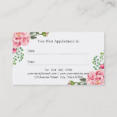 フローラ美容師ロゴ美しいサロンアポイントメント 予約カード (裏面)