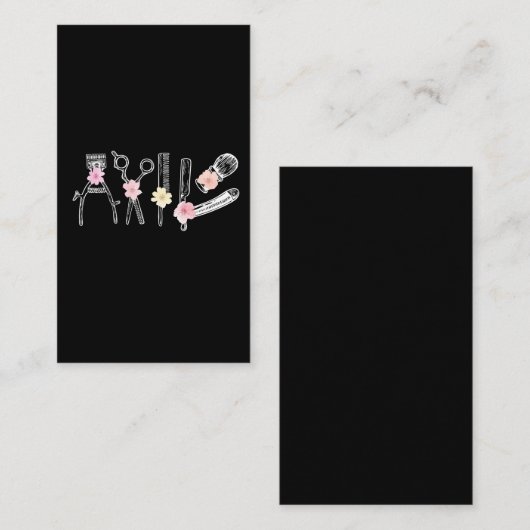 フローラ美容師美容院理容師ツールフラワー 名刺 (正面/裏面)