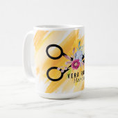 フローラ美容師金ゴールドシザー&美しいサロン コーヒーマグカップ (正面左)