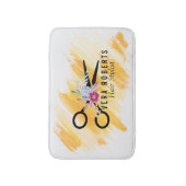 フローラ美容師金ゴールドシザー&美しいサロン バスマット (正面縦)