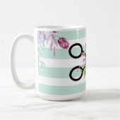 フローラ美容師金ゴールドシザー&美しい ストライプの コーヒーマグカップ (左)